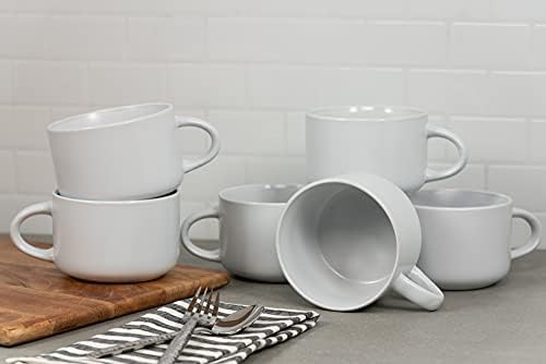 10 Strawberry Street Wazee Matte Oversized Mugs, 6 Count (Pack of 2), WHITE - Image 3