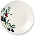 Olivia 9-Inch Stoneware Salad Plates, Set of 4 - Exquisite Olive Branch Motif with Vibrant Mediterranean Design, Perfect for Salads, Desserts, Appetizers by CERTIFIEDINTERNATIONAL