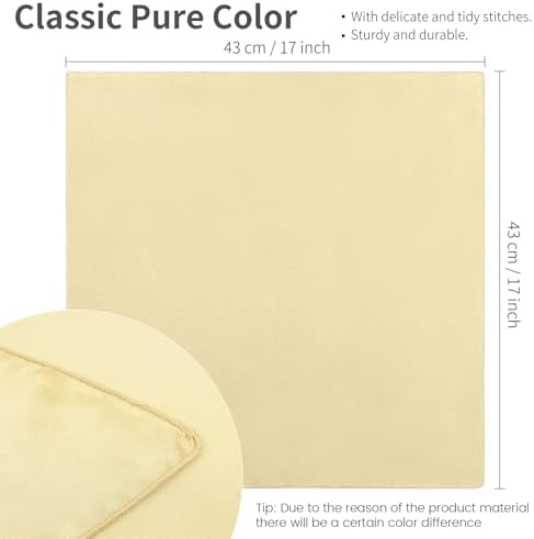Aneco 16 Pack Square Satin Napkin Bright Silk Table Napkin Soft Smooth Fabric Table Napkin for Wedding Banquet Party Decoration, Champagne, 17 x 17 Inch - Image 2