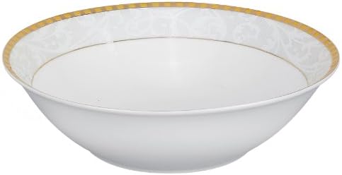 Lorren Home Trends 57-Piece Porcelain Dinnerware Set, Ricamo-GD, Service for 8 - Image 5