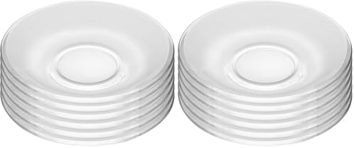 WHJY 6 pcs Clear Glass Plates, 4.5 inch Glass Plate Set, Small Dessert Plates Tea Plates Bulk (Pack of 2) by WHJY