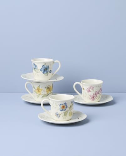 Lenox 897806 Butterfly Meadow Espresso Cup & Saucer, Set Of 4, Service For 4 - Image 3
