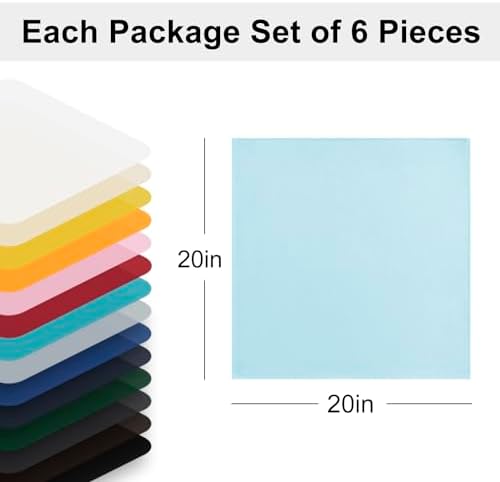 Hiasan Cloth Napkins Set of 6, 20 x 20 Inch, Sky Blue - Image 6