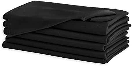 Hiasan Cloth Napkins Set of 6, 20 x 20 Inch, Black - Image 2