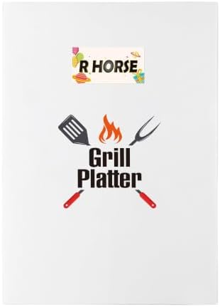R HORSE Funny Melamine Grill Platter Gift, Barbecue White Oval Serving Tray - Image 6