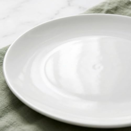 Ceramic Appetizer Plates Set of 6, White Porcelain Dessert Plates 9 Inch, Dinner Plates, Modern Round Salad Plates, Porcelain Serving Dishes for Snack, Bread, Fruit, Microwave & Dishwasher Safe - Image 5