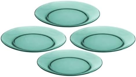 STP GOODS Glass Plates Set of 4 – Borosilicate Salad & Dessert Plates, Transparent Glass Appetizer Plates, Microwave & Dishwasher Safe Tableware - Image 3