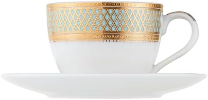 Porcelain Dinnerware Set with Real Gold Trim (Geometric Pattern, Service for 8) - Image 4