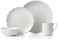 Lenox French Perle Scallop White Stoneware 4-Piece Dinnerware Set for 1 by Lenox
