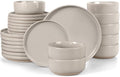 LIANYU Dinnerware Dishes Sets for 8, 24-Piece Stoneware Dinner Set, Ceramic Dining Bowls and Plates Crafted at 2400℉, Scratch Resistant, Microwave & Dishwasher Safe, Milky Brown by LIANYU