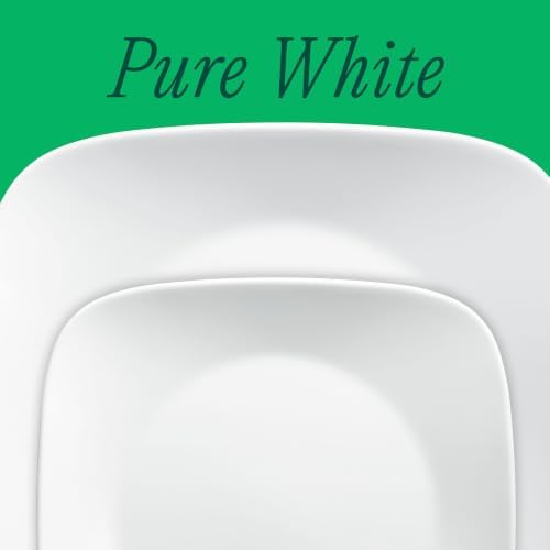 Corelle Vitrelle 18-Piece Service for 6 Square Dinnerware Set Triple Layer Glass and Chip Resistant, Lightweight Square Plates and Bowls Set, Pure White - Image 3