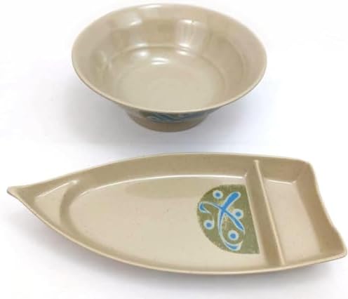 JapanBargain 2-Pack Sushi Boats, Japanese Sashimi Sushi Serving Plate for Snack, Appetizer, Dishes Chip and Dip Plate, 10 inch, Restaurant Style Plate with Sauce Dish Divider, Green - Image 3