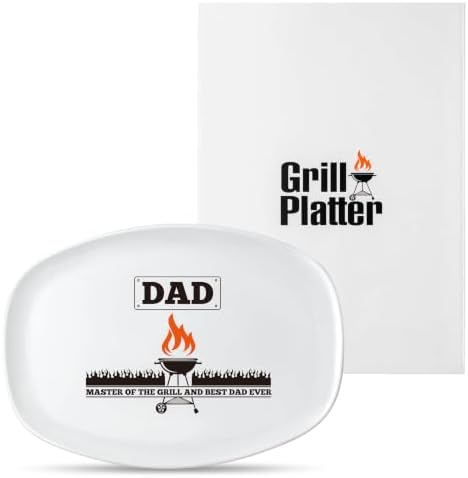 R HORSE Melamine Grill Platter Gift, Barbecue White Oval Serving Tray Plate by RHORSE