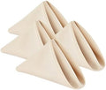 Wolkemer Set of 4 Beige Cloth Napkins 17x17 Inches Washable Dinner Napkins by Wolkemer