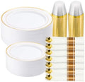 Goodluck 490 Piece Gold Plastic Dinnerware Set for 70 Guests by GoodLuck