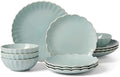 Lenox French Perle Scallop Ice Blue 12-Piece Dinnerware Set for 4 by Lenox