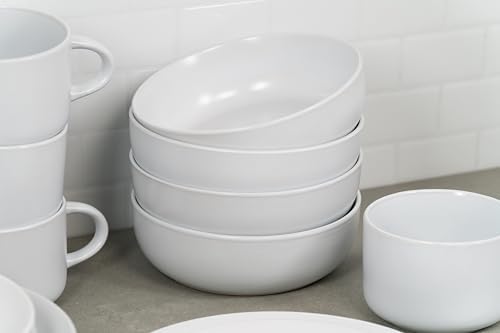 10 Strawberry Street Wazee Matte Coupe Dinnerware, Bowl, White, Set of 6 - Image 6