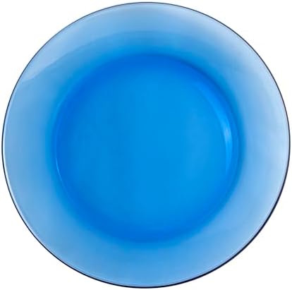 STP GOODS Borosilicate Glass Dinner Plate, Glass Eating Plates, Circular Dinnerware for Salad, Bread, Dinner (Blue 10.5") - Image 3