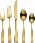Oneida Moda Gold Satin 20-Piece 18/10 Silverware Set for 4, Flatware by Oneida