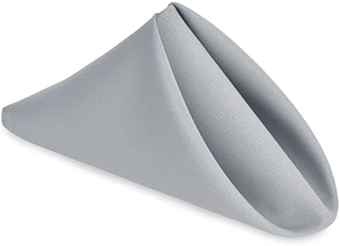 Hiasan Cloth Napkins Set of 6, 18 x 18 Inch, Silver Grey by Hiasan