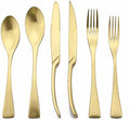 Luxury 18/10 Stainless Steel Matte Champagne gold Flatware Set - Silverware Cutlery Utensil Set Steak Knife Spoon and Fork Knife Serving Set,Service for 1 (6-Piece) by Uniturcky