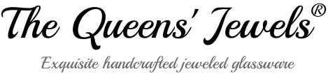 THE QUEENS' JEWELS – Flamingo Stemless Wine Glass, 21 oz. – Eye-Catching Sparkling Jewels – Hand-Decorated Glassware – Not Painted – Dazzling and Unique