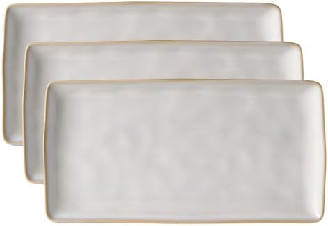 famiware Serving Platters for Food, 14.09"x7.48", 3-Pack, Cappuccino White by Famiware