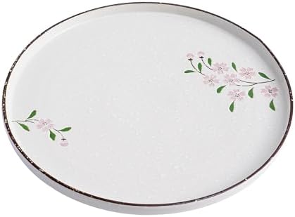 Ceramic Appetizer Plates, 8 Inch Dessert/Salad/Small Dinner Plates for Snacks, Side Dishes, Round Serving (24, Pink Sakura A) by DealbyBox