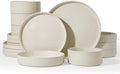 Famiware Star Stoneware Dinnerware Sets with Pasta Bowls, 16pc Dishes for 4 by Famiware
