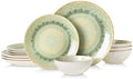 DOMICREVERY Ceramic Dinnerware Sets for 4, 12 pcs Plates and Bowls Sets by Unknown