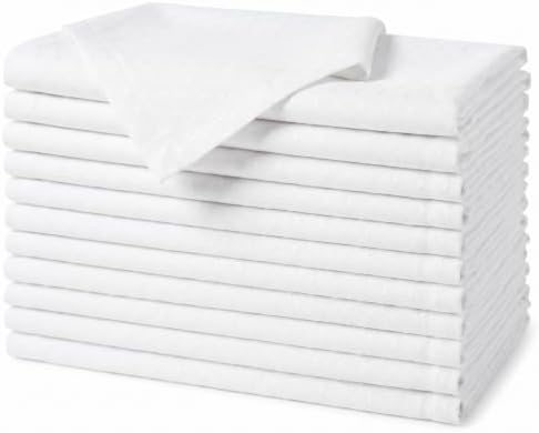 EHouseHome Jacquard Dinner Napkins, Set of 12, 17 x 17, White by EHouseHome