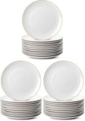 BTaT- White Porcelain Dinner Plates, Set of 12, 10.5" Gold Rimmed, Classic Style, Formal Dining (Pack of 3) by BrewToATea