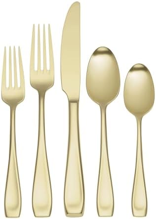 Oneida Moda Champagne Satin 20-Piece Silverware Set for 4, Flatware by Oneida