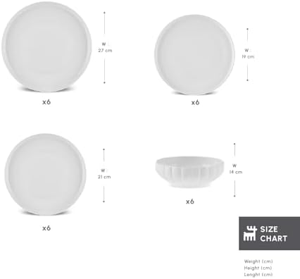 Karaca 24-Piece Bone China Pumpkin Dinnerware Set for 6, White Elegant Tableware, Plates and Bowls Set, Durable Fine China Dish Set for Everyday Use & Entertaining - Image 3