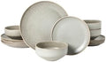 Gibson Elite Plates and Bowls Set, 12 Piece Dinnerware Set for 4, Grey by GibsonHomewares