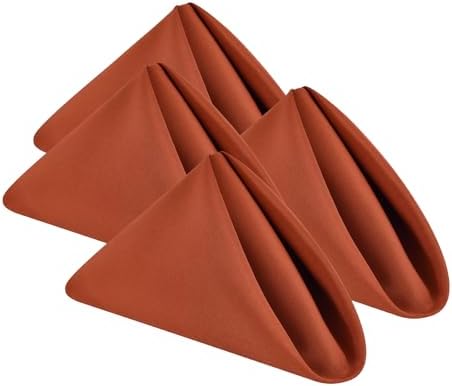 Wolkemer Set of 4 Rust Cloth Thanksgiving Napkins 17 x 17 Inches by Wolkemer