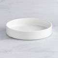 Lore Bright White Porcelain Deep Plate, 9 1/4 Inch, Raised Rim, Dishwasher Safe, Stackable, 12 Case, Glossy Finish
