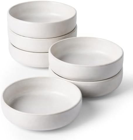 famiware Ceramic Soy Sauce Dish, 4oz Dipping Bowls Set of 6, Matte White by Famiware