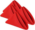 Wolkemer Set of 4 Red Cloth Napkins 17 x 17 Inches Solid Washable Polyester Dinner Napkins with Hemmed Edges for Dinners Parties Weddings Banquets Events Table Decoration by Wolkemer