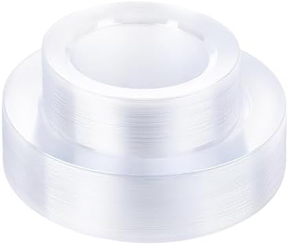 Bestluck 100PCS Clear Plastic Plates, Clear Disposable Plates for 50 Guests by Bestluck