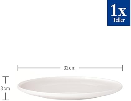 Villeroy & Boch Afina Gourmet Serving Plate, Premium Porcelain, Made in Germany, Dishwasher and Microwave Safe, 12.5 x 12.5 x1.25 in, Stackable, Rich, Creamy White - Image 4