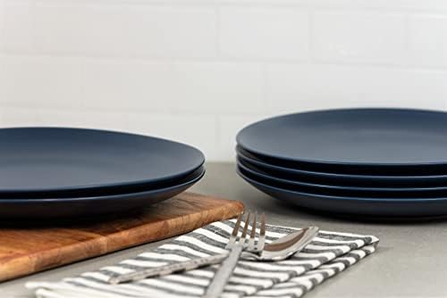 10 Strawberry Street Wazee Matte 10.5" Coupe Dinner Plate, Set of 6, Midnight Blue - Image 2
