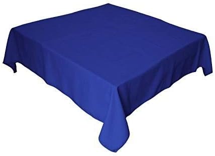 LA Linen Polyester Poplin Washable Square Tablecloth, Stain and Wrinkle Resistant Square Table Cover 52x52, Fabric Table Cloth Square for Dining, Kitchen, Party, Holiday 52 by 52-Inch, Royal Blue