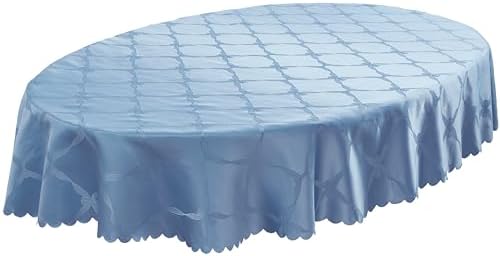 Newbridge Holiday Ribbons Bows Blue 60 x 84 Oval Tablecloth - Image 5