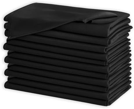 Hiasan Cloth Napkins Set of 12, 20 x 20 Inch, Black - Image 2