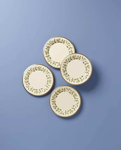 Lenox Holiday Porcelain Christmas Salad Plate Set for 4 - Image 4