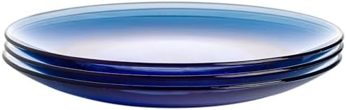 STP GOODS Borosilicate Glass Dinner Plate, Glass Eating Plates, Circular Dinnerware for Salad, Bread, Dinner (Blue 10.5") - Image 4