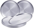 Stainless Steel Plates,6 Pcs 8Inch Dinner Platess Camping Plate,Perfect for Snack Candy Pizza Fruit Camping Etc.Reusable and Dishwasher Safe (6, 8 inches) by ICSTM
