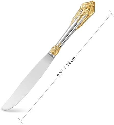 KEAWELL Gorgeous Luxury 4-Piece 18/10 Dinner Knife Set (Gold Accent) - Image 3