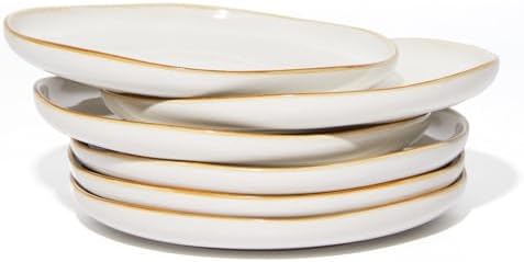 Pokini Ceramic Salad Plates Set of 6, 8inch Stoneware Small, Dessert Plates by Pokini